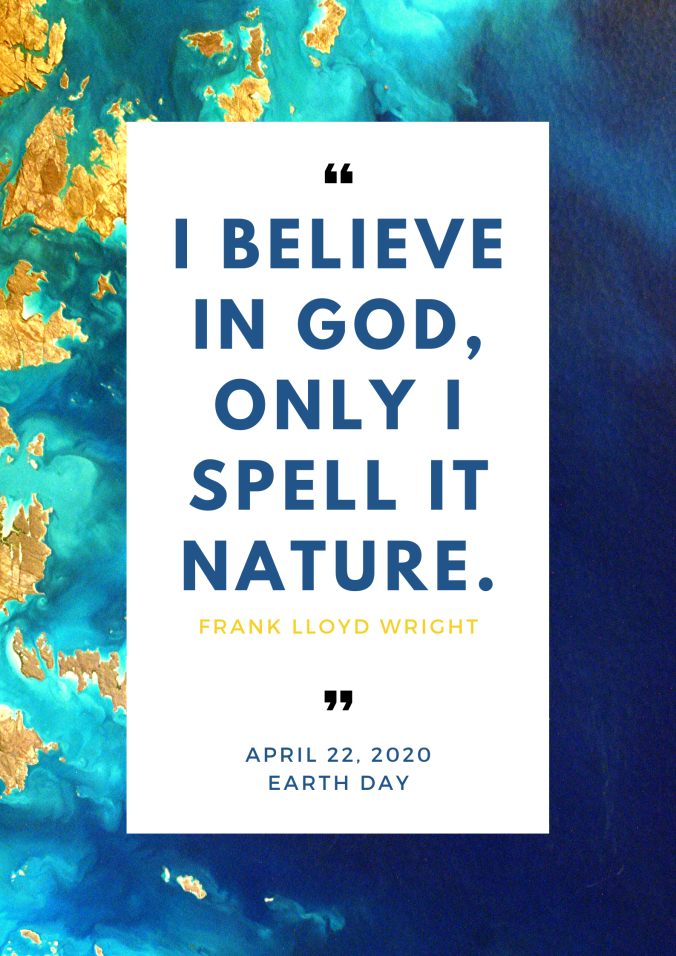 Blue Yellow Quote Earth Day Poster